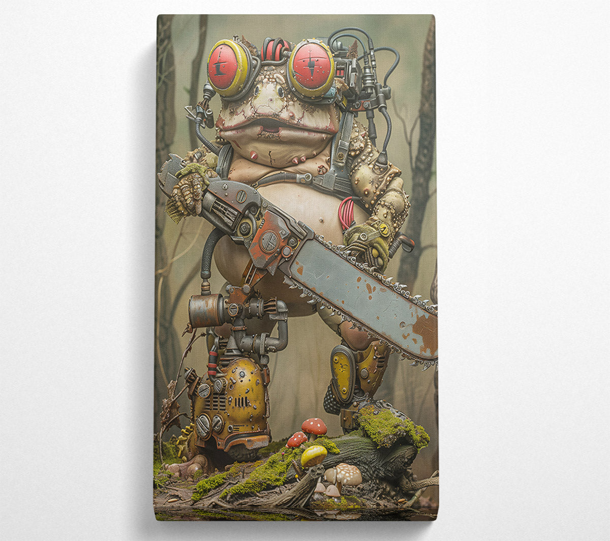 Rusting Red Chainsaw Frog Canvas Print