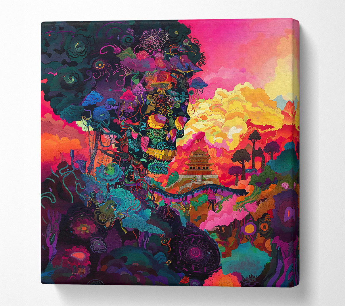 Crimson Skull Garden Canvas Print