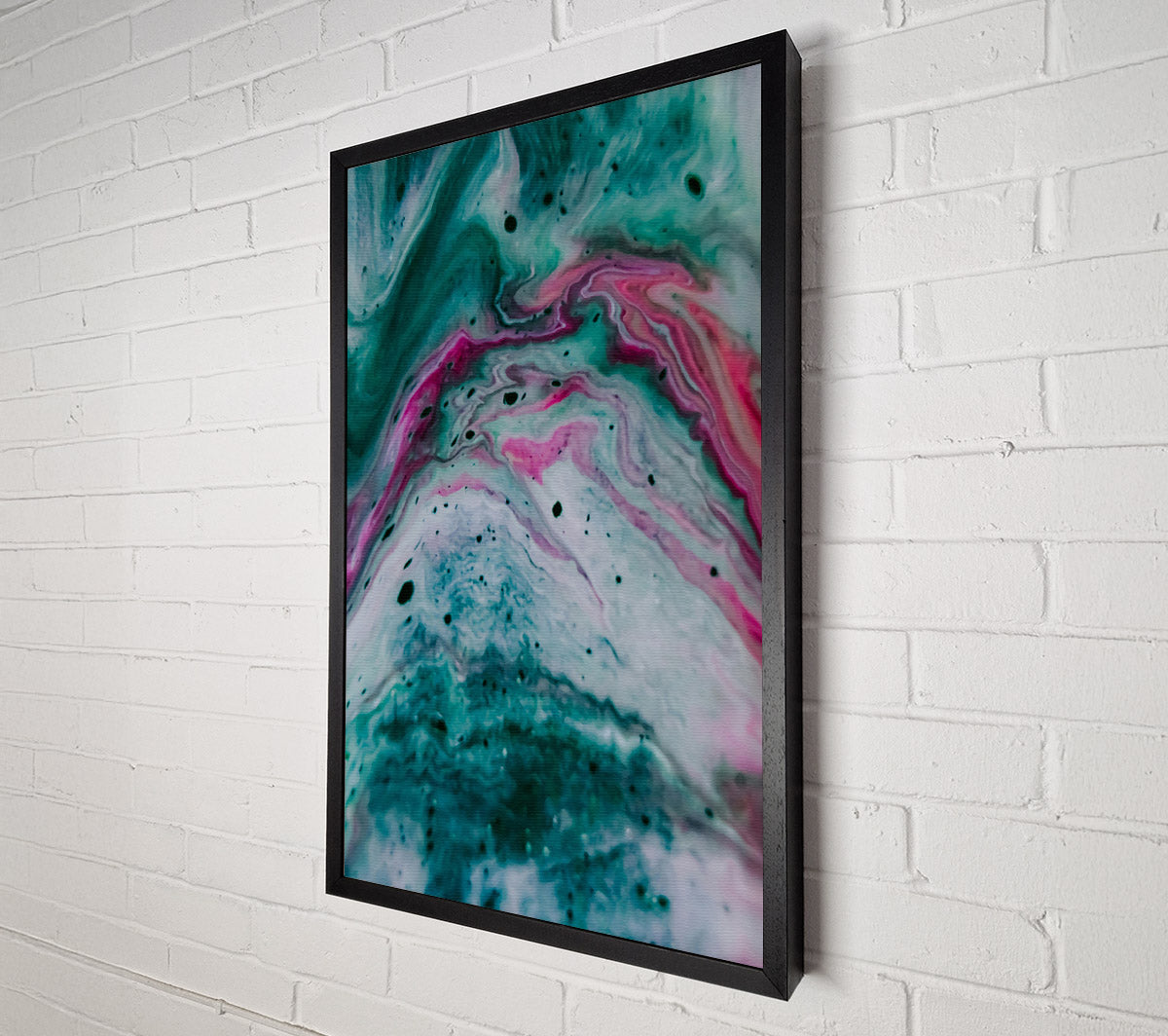 Teal And Pink Swirls Canvas Wall Art