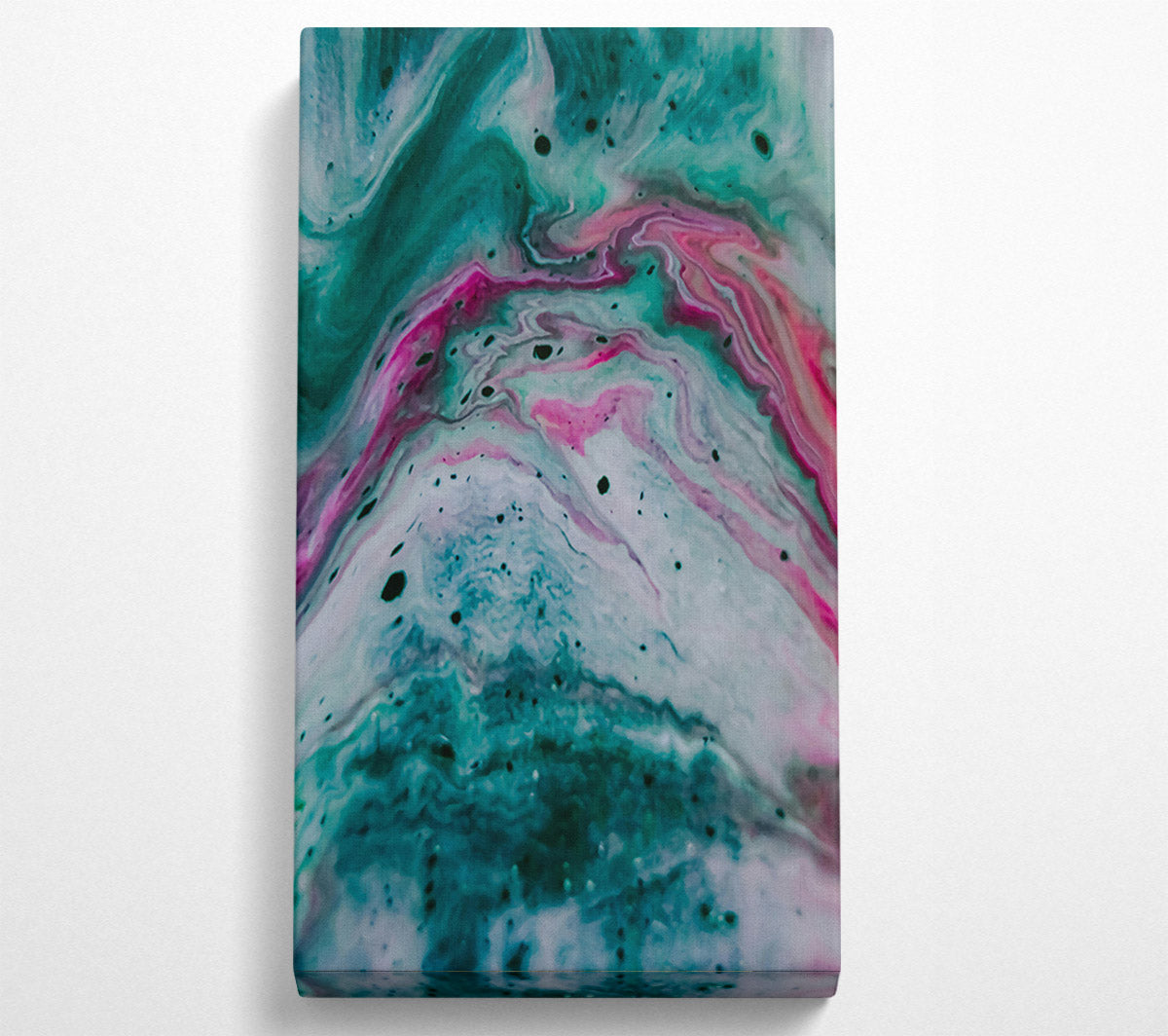 Teal And Pink Swirls Canvas Wall Art