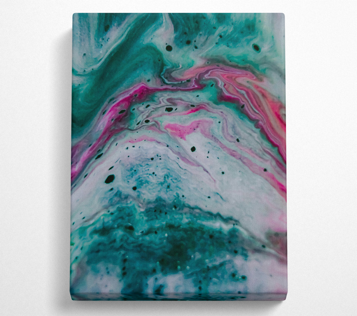 Teal And Pink Swirls Canvas Wall Art