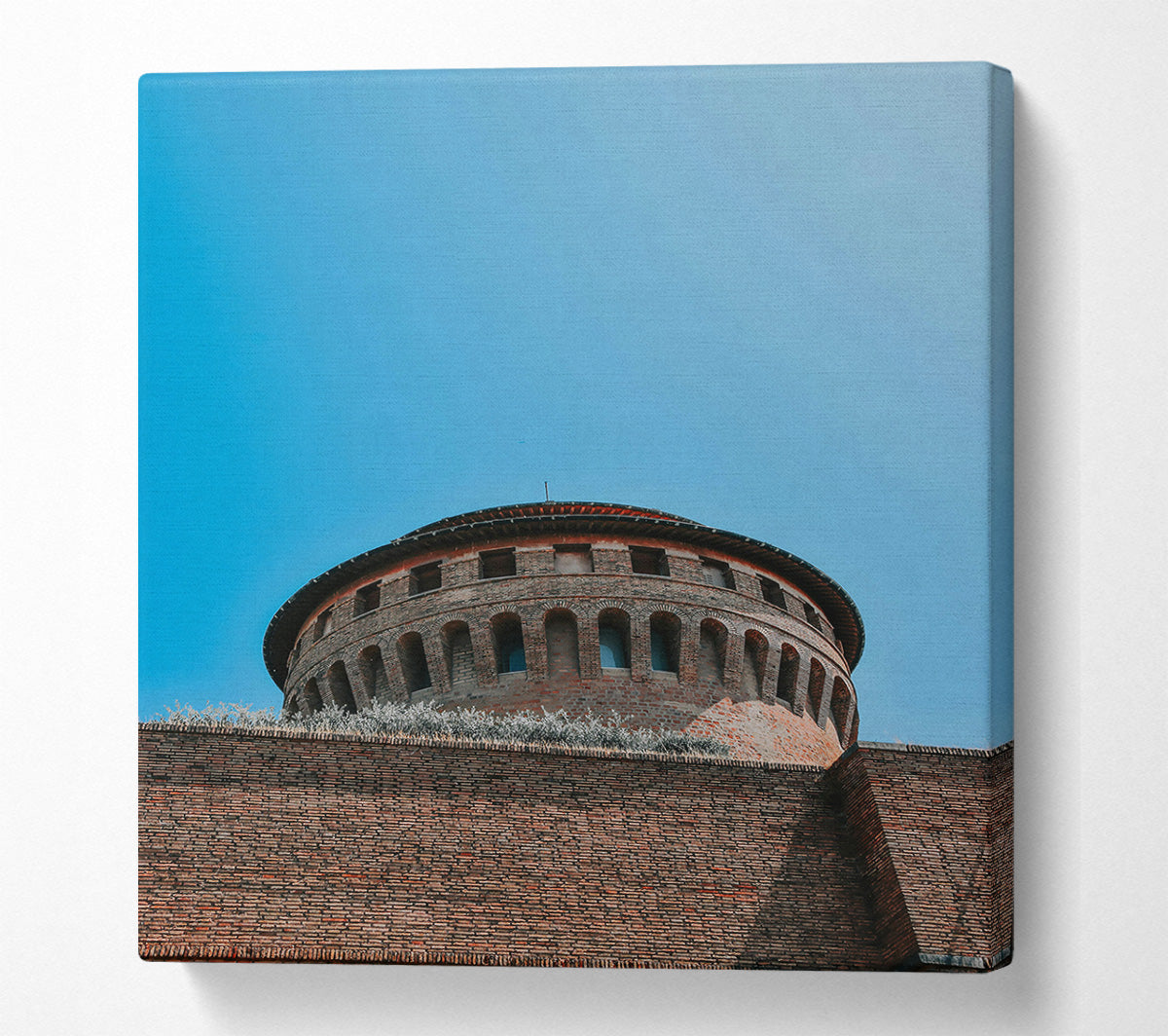 Red Brick Fortress Sky Canvas Print