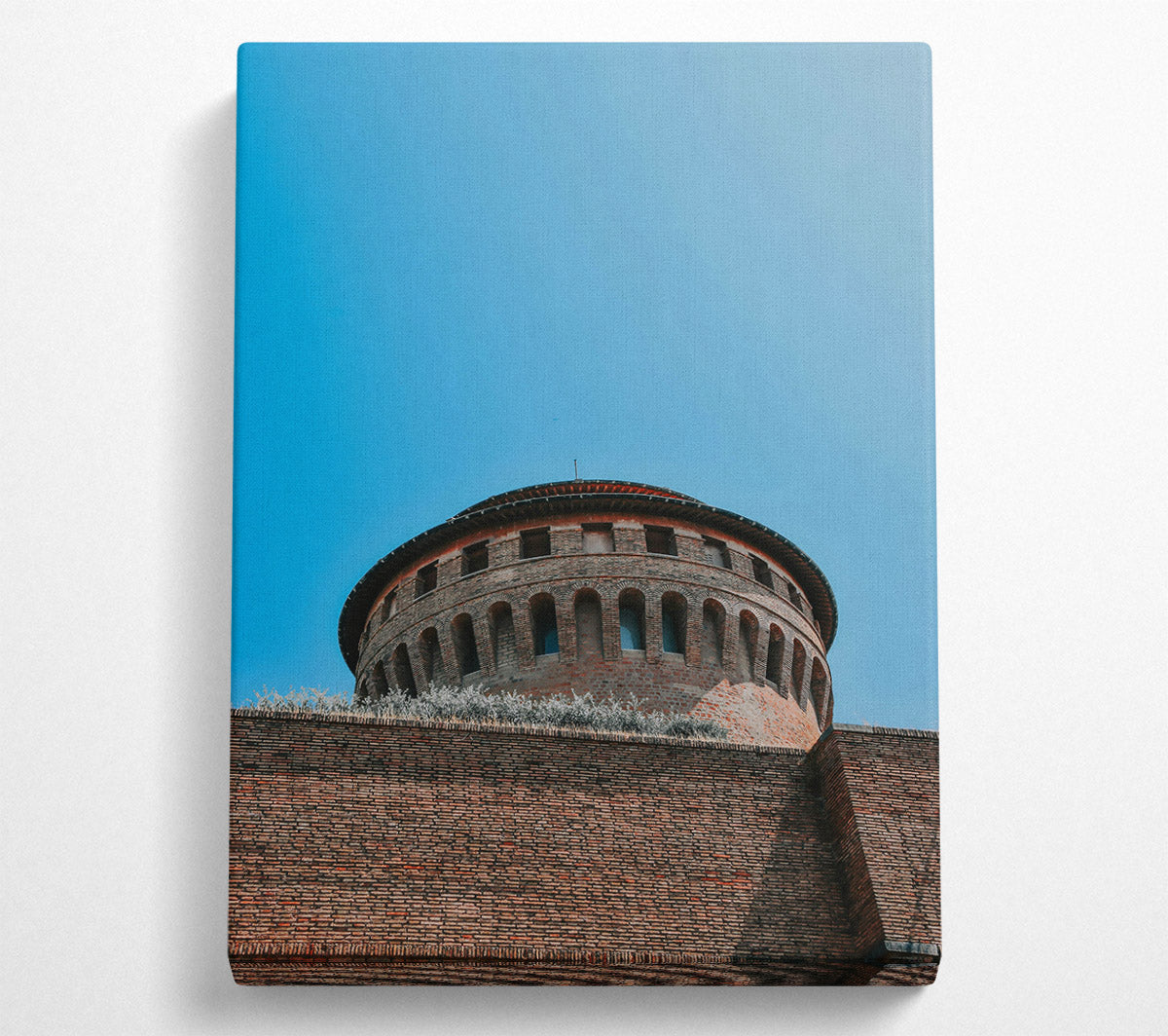 Red Brick Fortress Sky Canvas Print