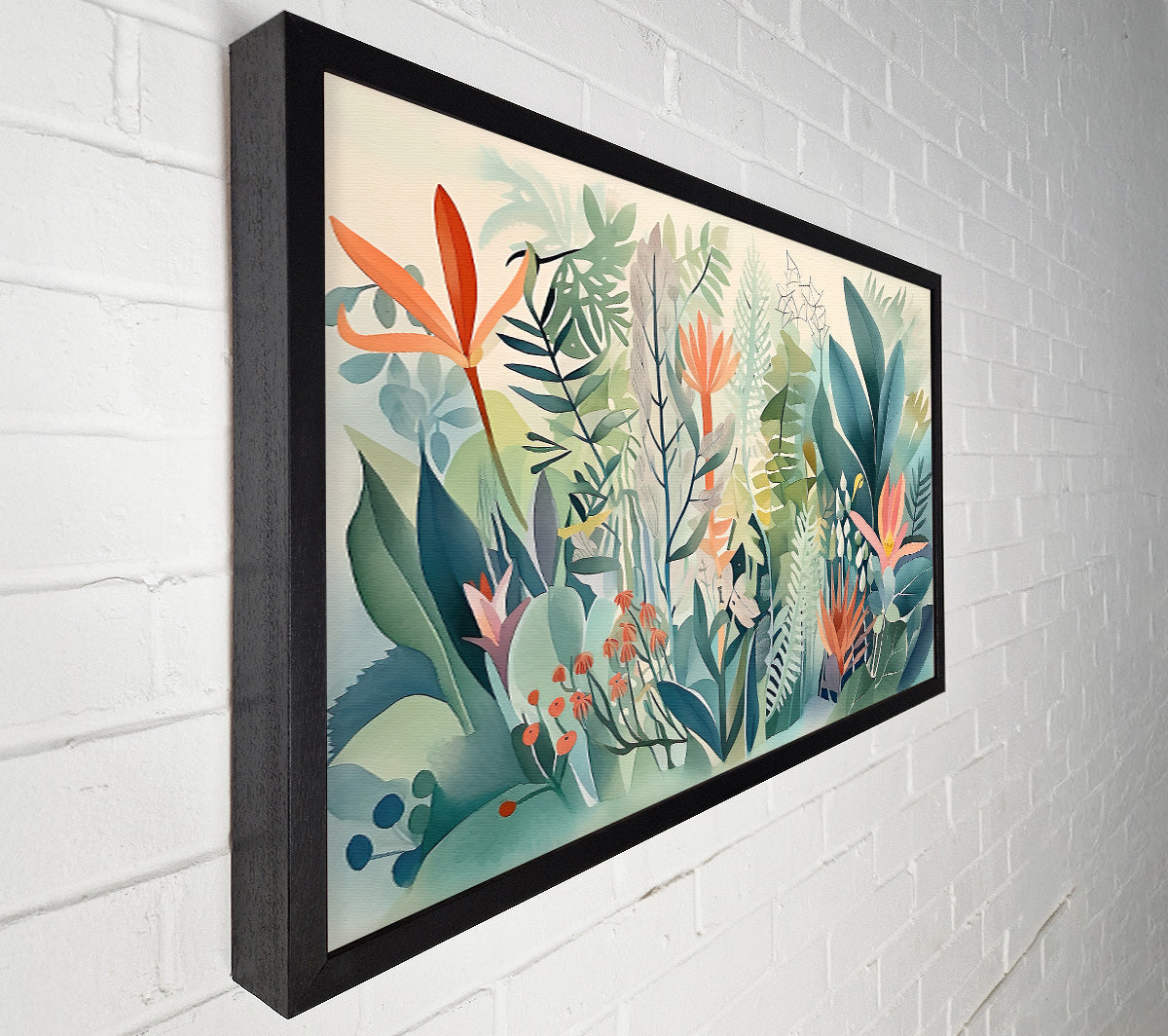 Teal Tropical Bloom Canvas Wall Art