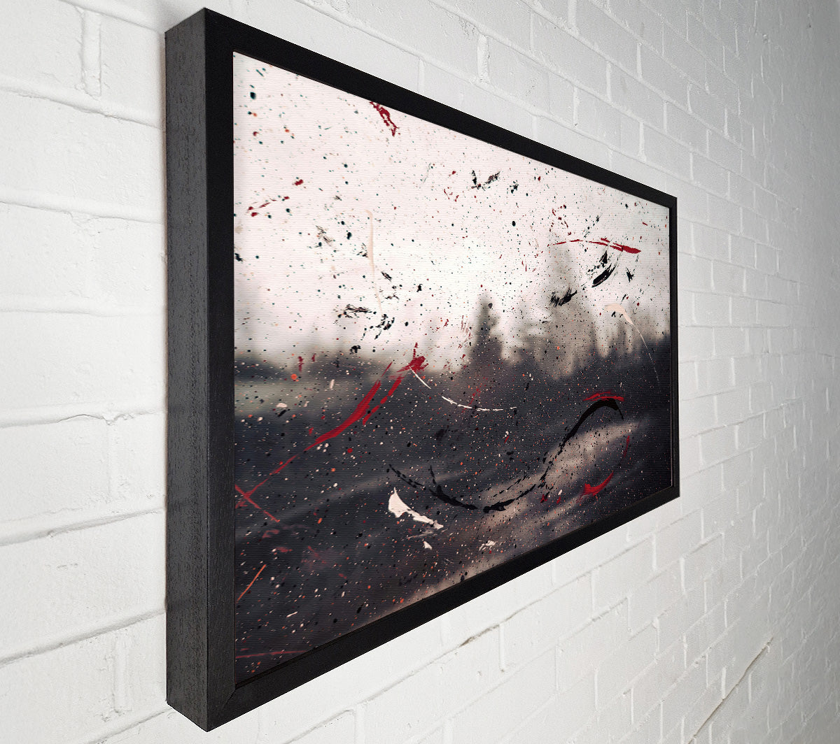 Red & Black Splashes Canvas Wall Art