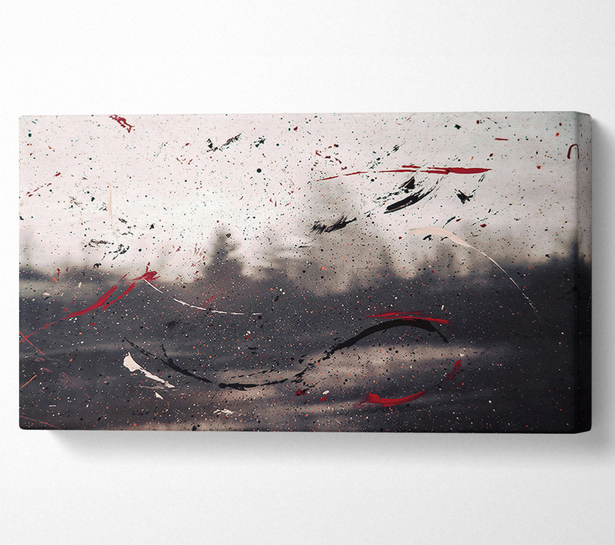Red & Black Splashes Canvas Wall Art
