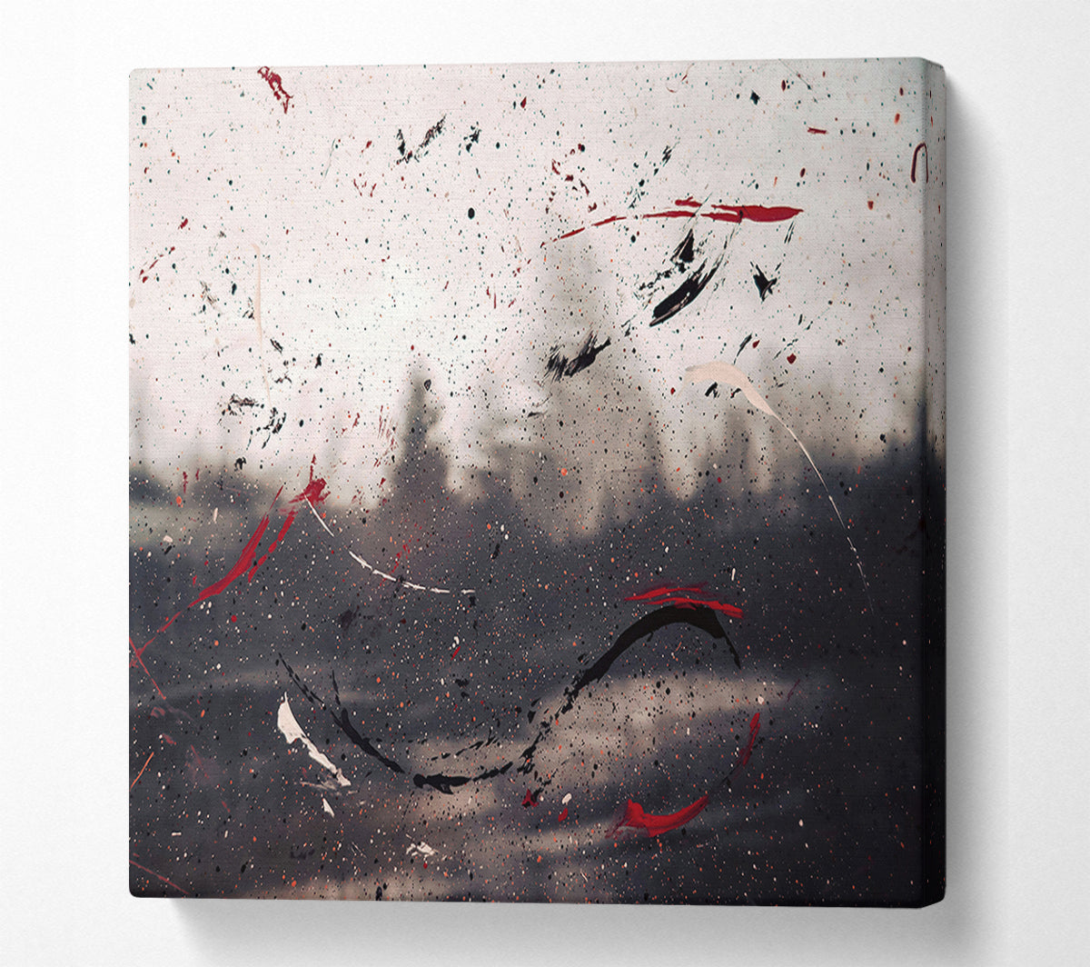 Red & Black Splashes Canvas Wall Art
