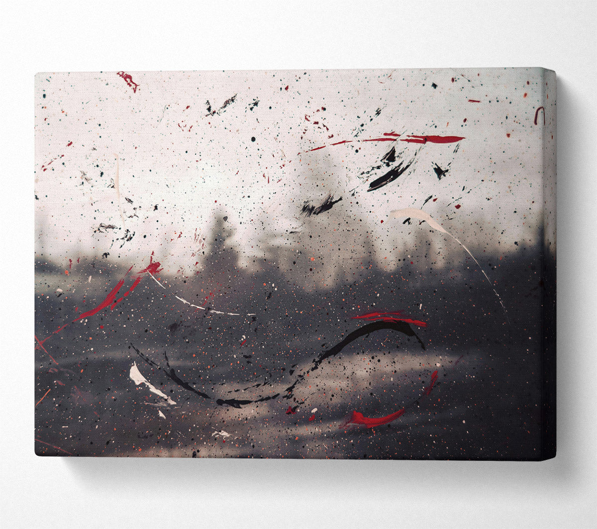 Red & Black Splashes Canvas Wall Art