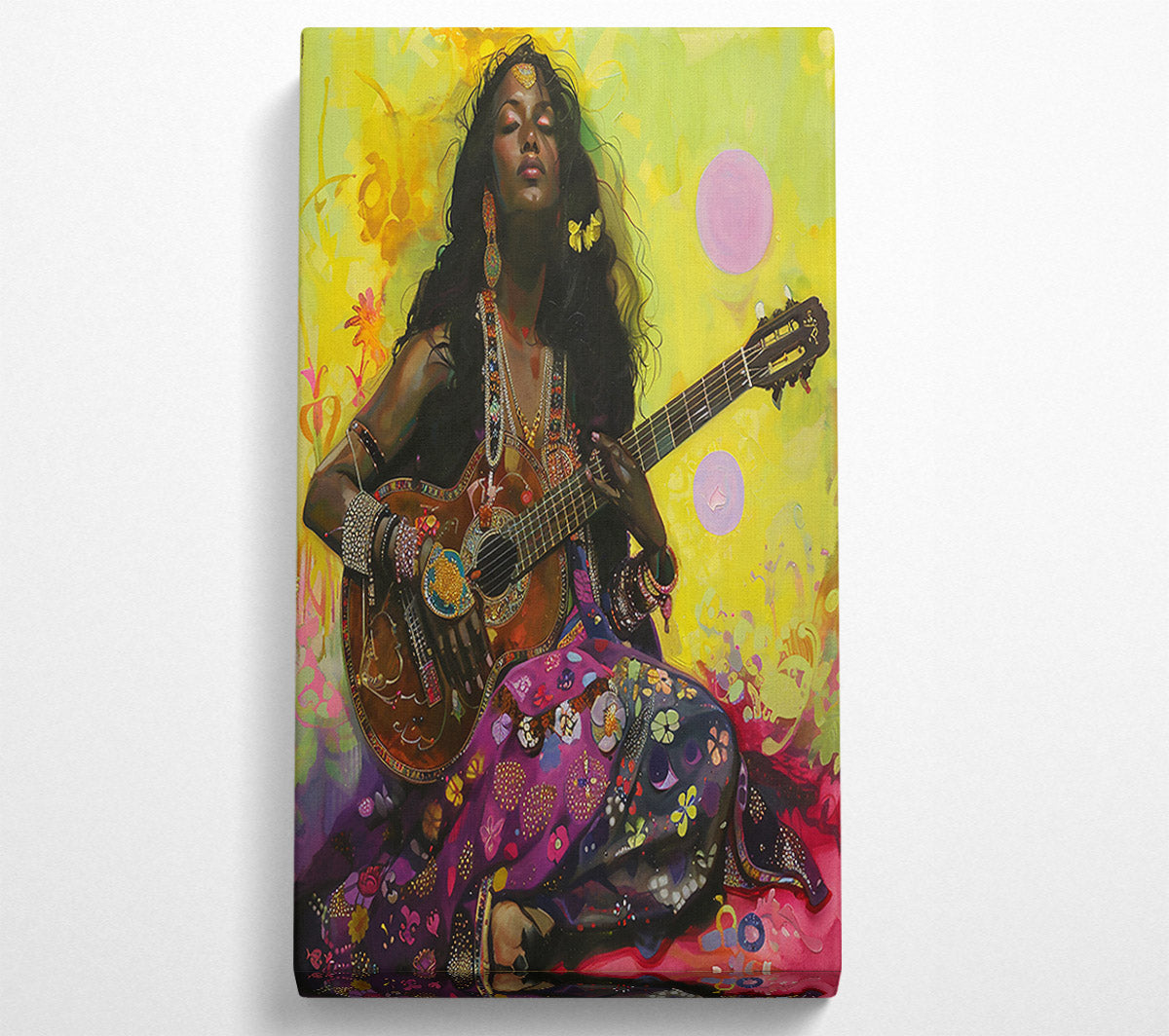 Purple Guitar Song Canvas Wall Art