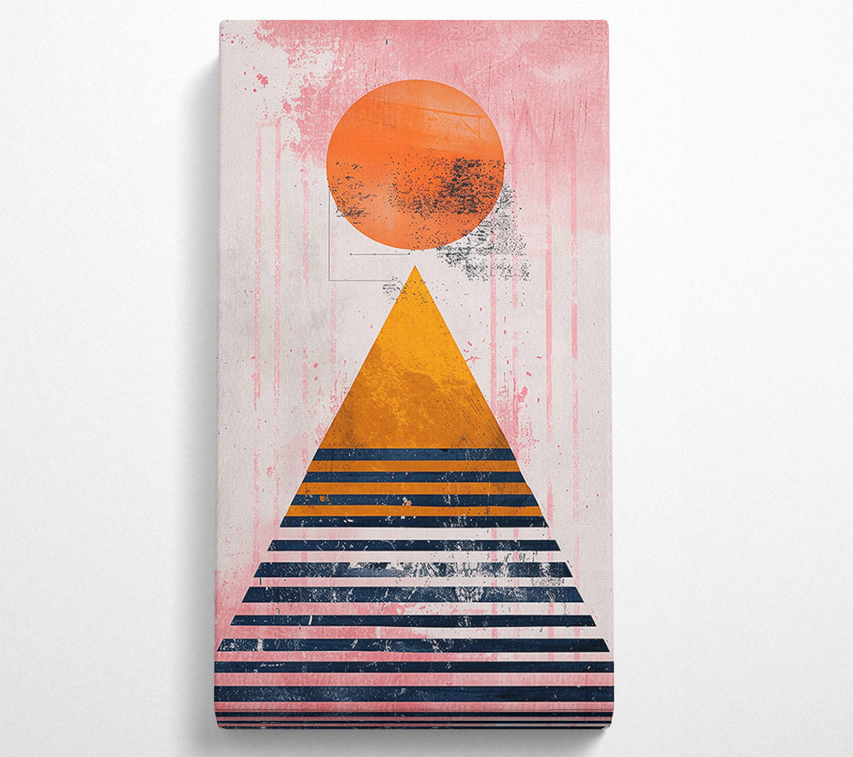 Pink Sunset Triangle Canvas Wall Art