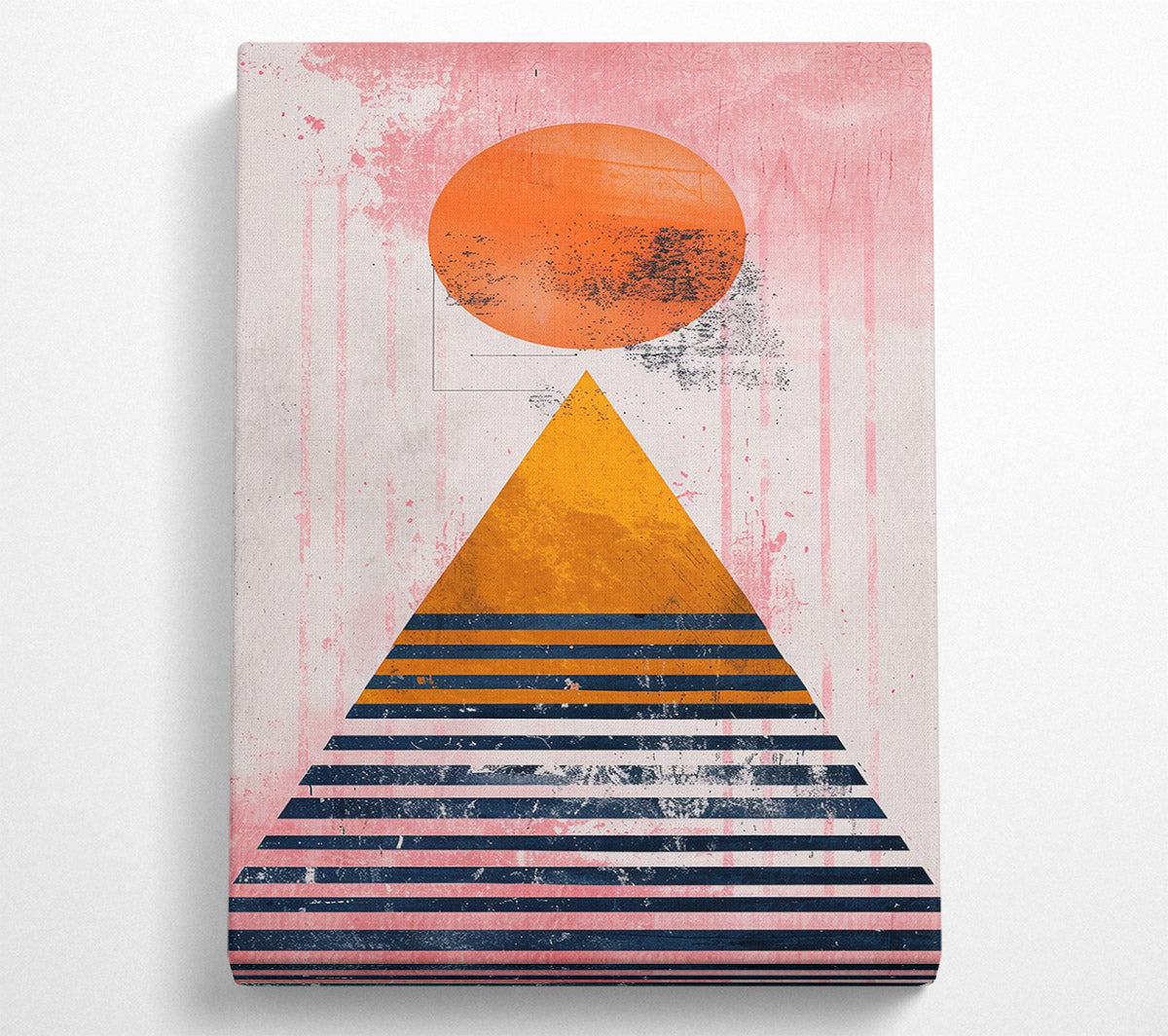 Pink Sunset Triangle Canvas Wall Art