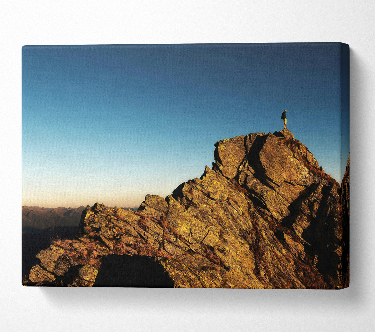 Golden Summit Solitude Canvas Wall Art