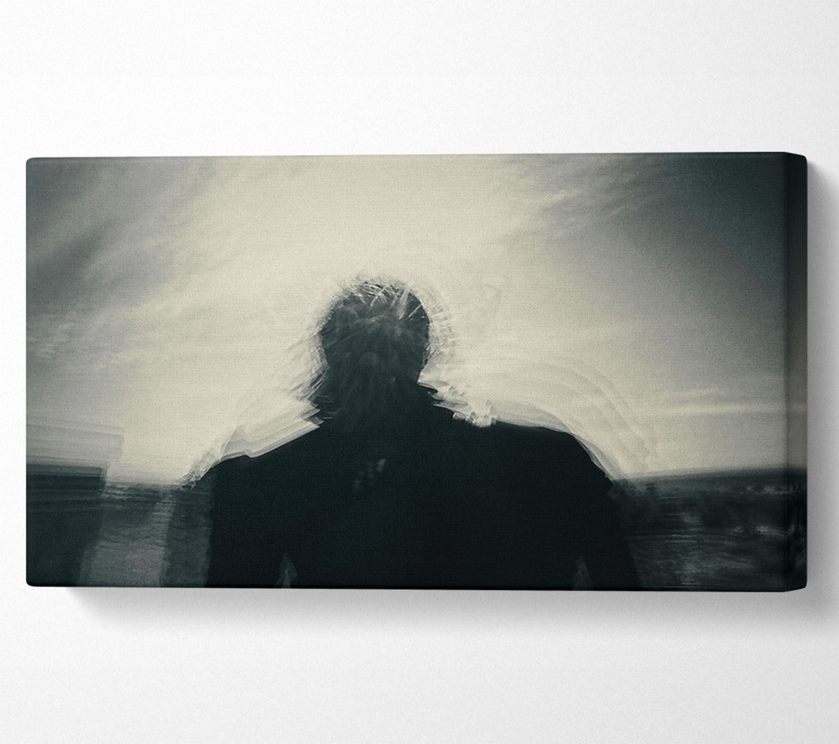 White Haze Silhouette Canvas Wall Art