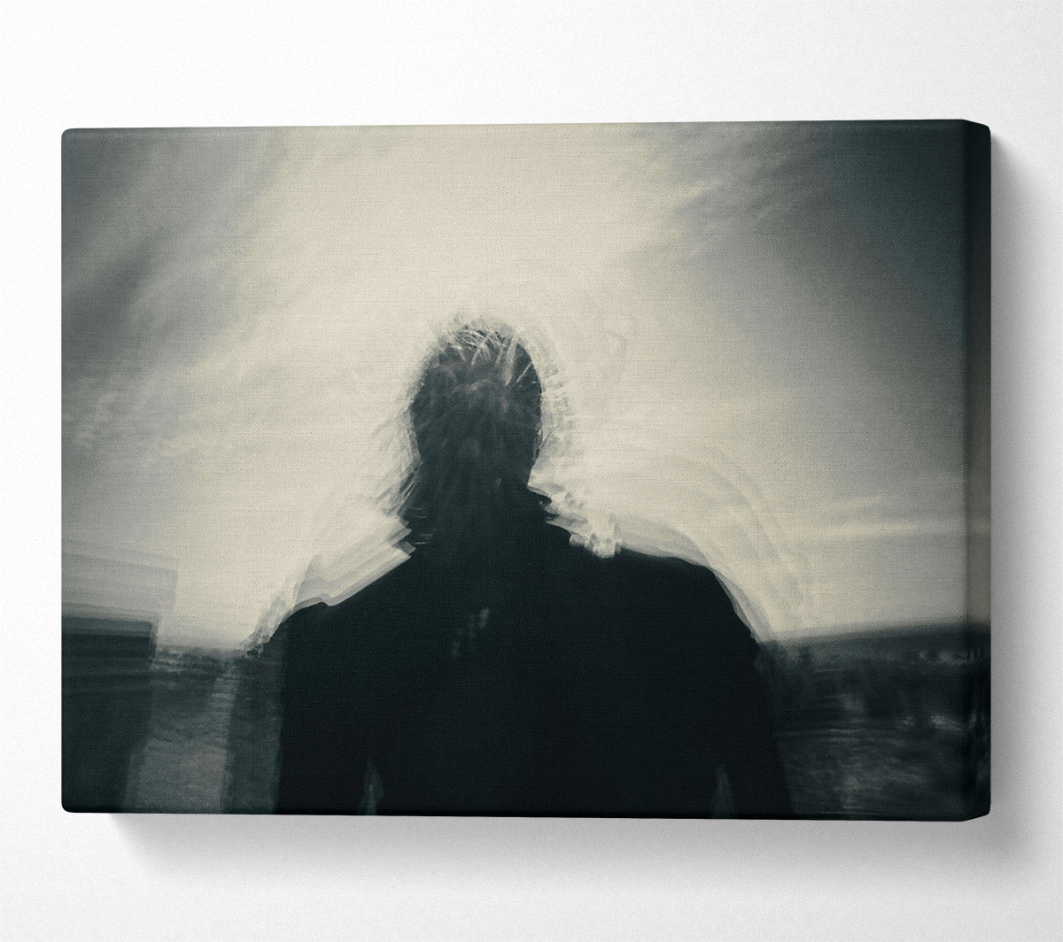 White Haze Silhouette Canvas Wall Art