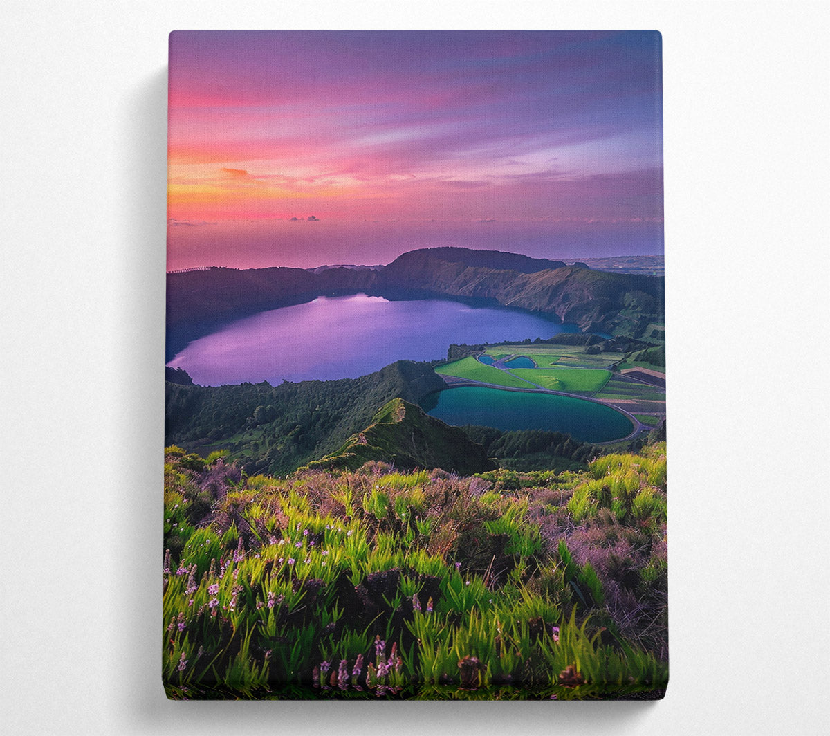 Purple Sky Lakescape Canvas Wall Art