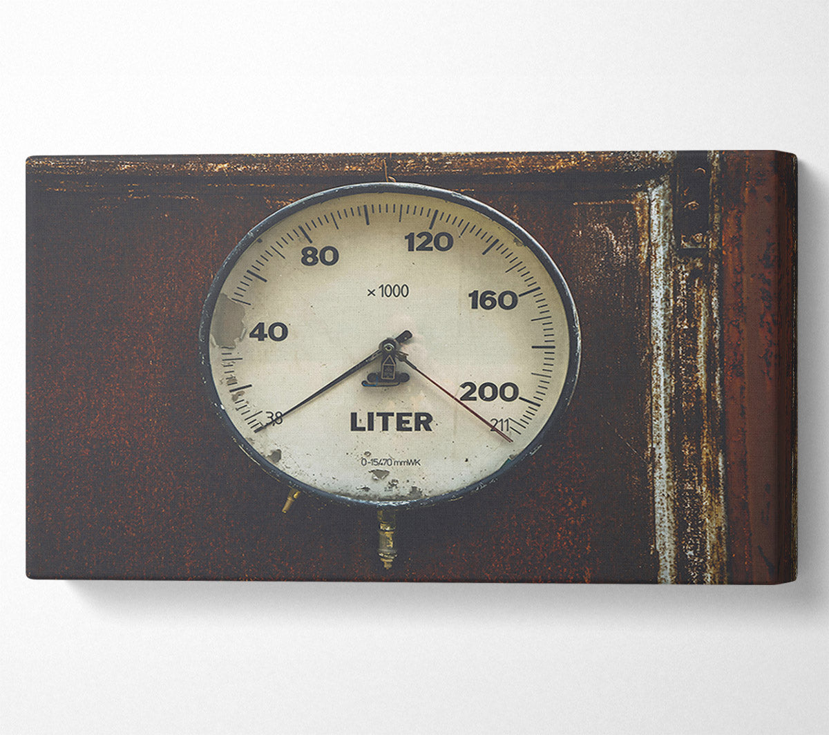 White Gauge On Rust Canvas Wall Art