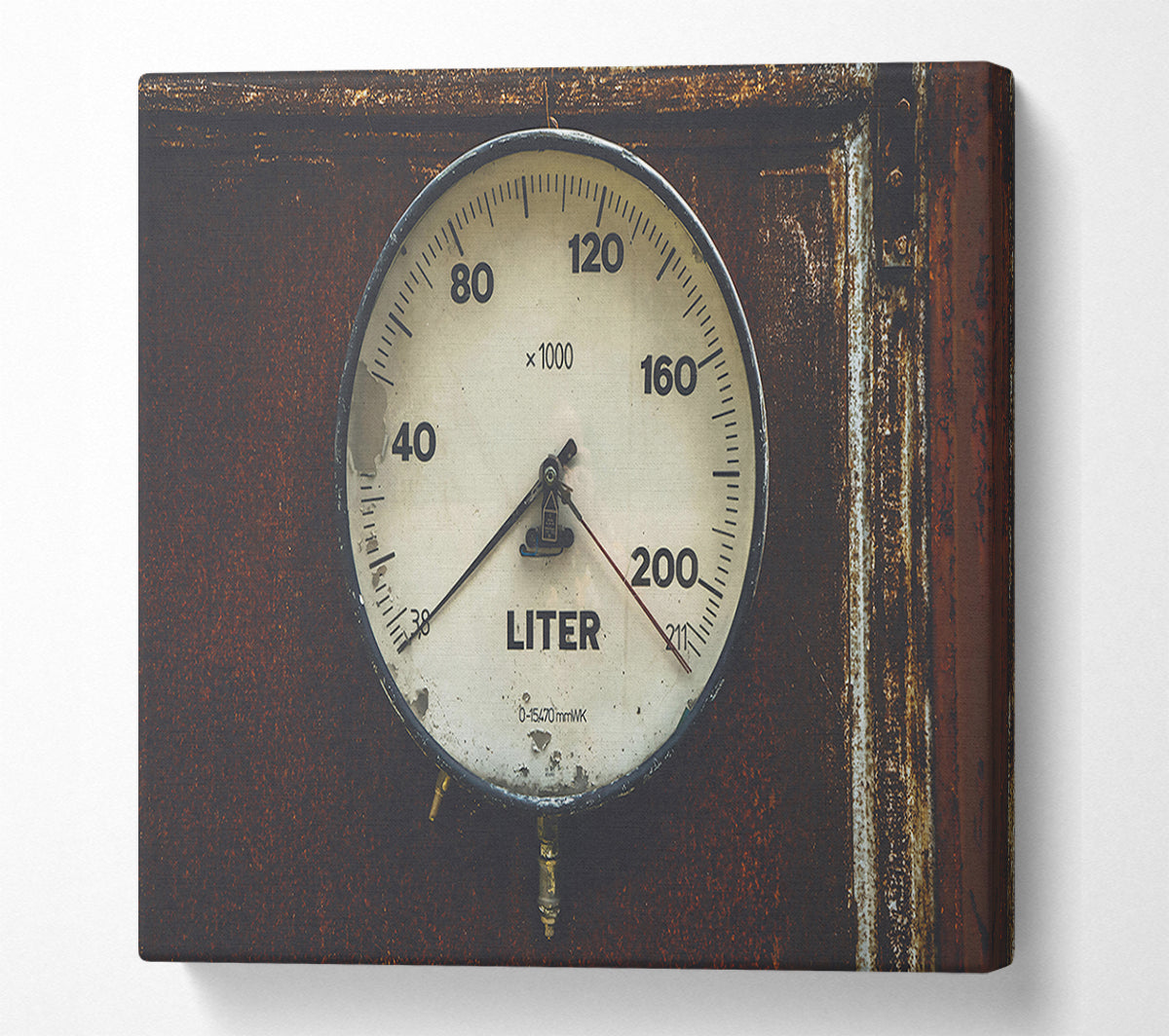 White Gauge On Rust Canvas Wall Art