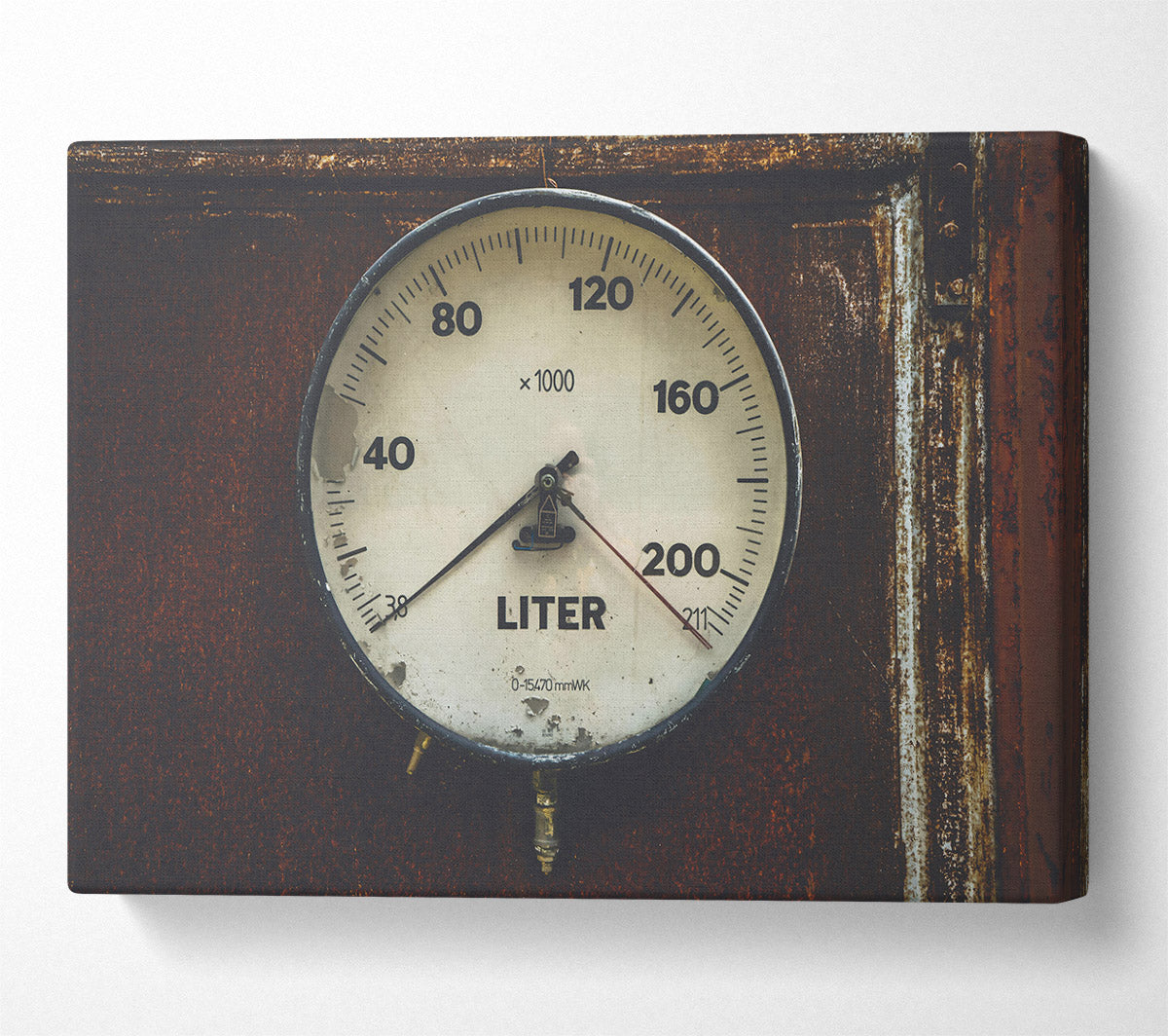 White Gauge On Rust Canvas Wall Art