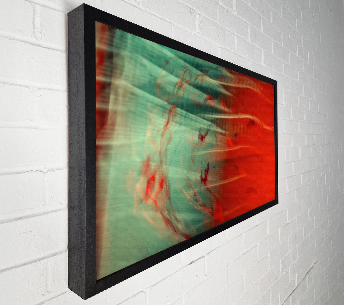 Red And Teal Swirls Canvas Wall Art