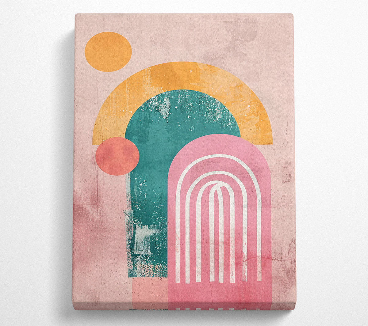 Pink Abstract Arches Canvas Wall Art