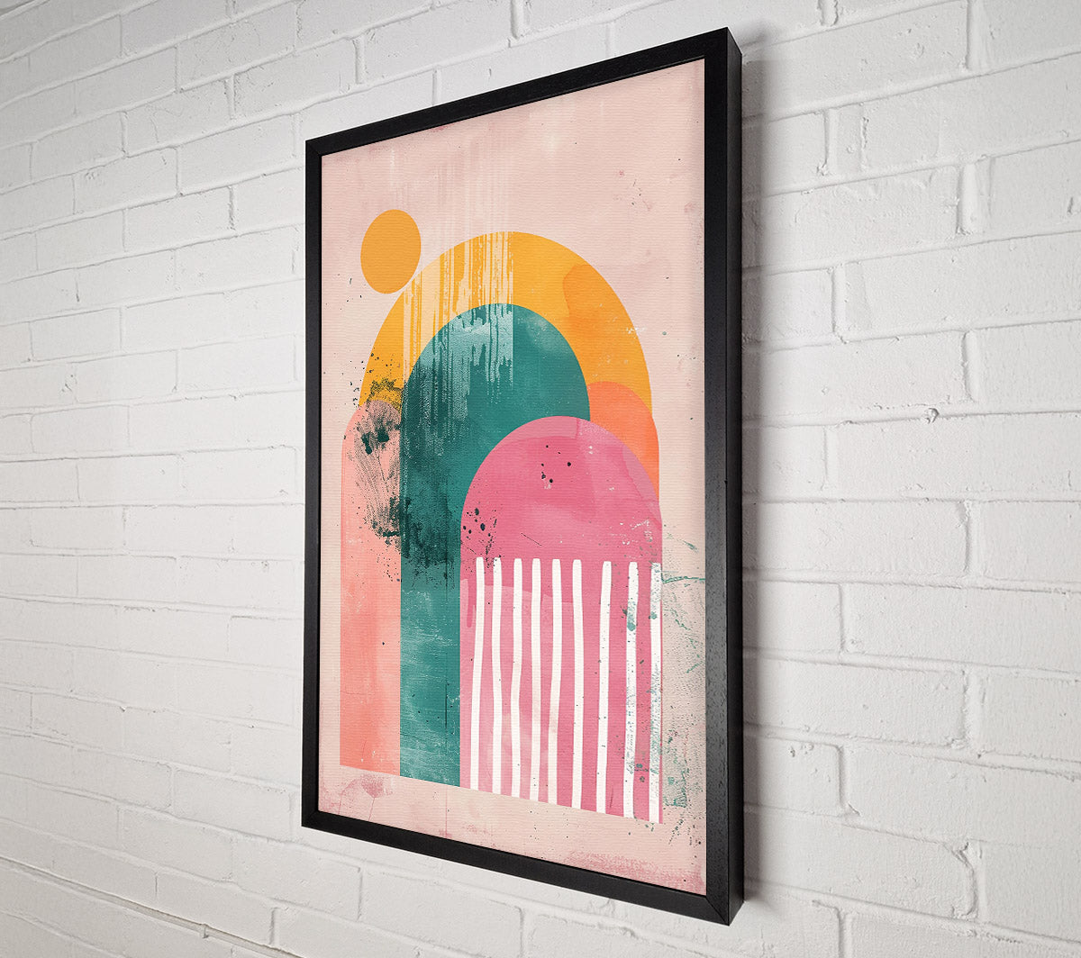 Pink Abstract Arches Canvas Wall Art