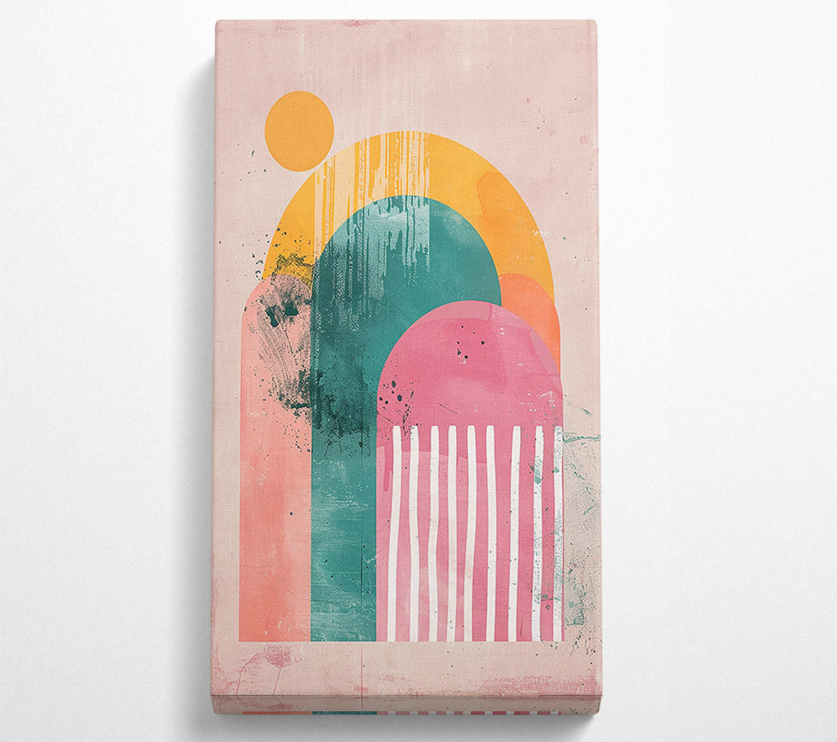 Pink Abstract Arches Canvas Wall Art