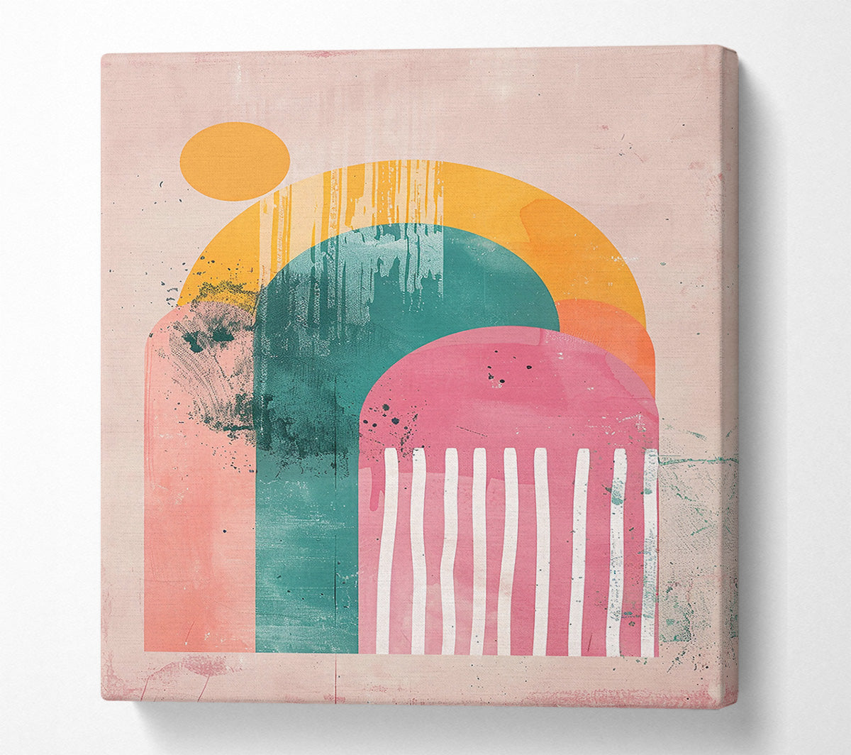 Pink Abstract Arches Canvas Wall Art