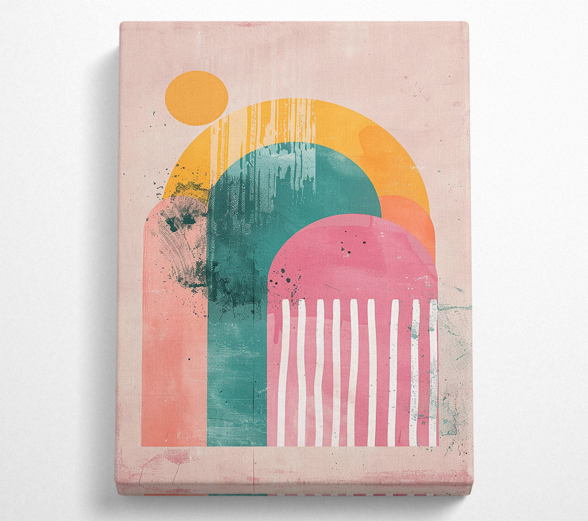 Pink Abstract Arches Canvas Wall Art