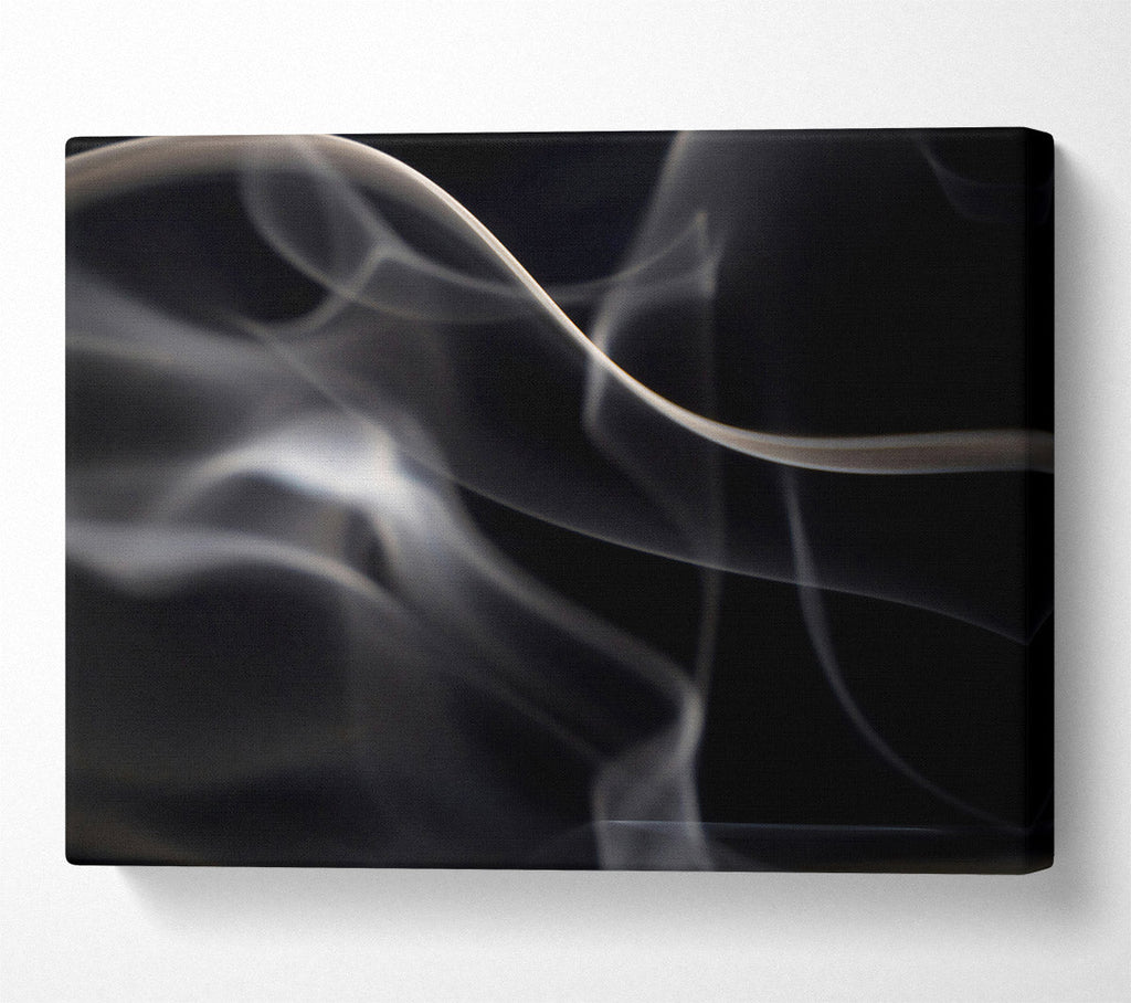 White Smoke Swirls Canvas Wall Art