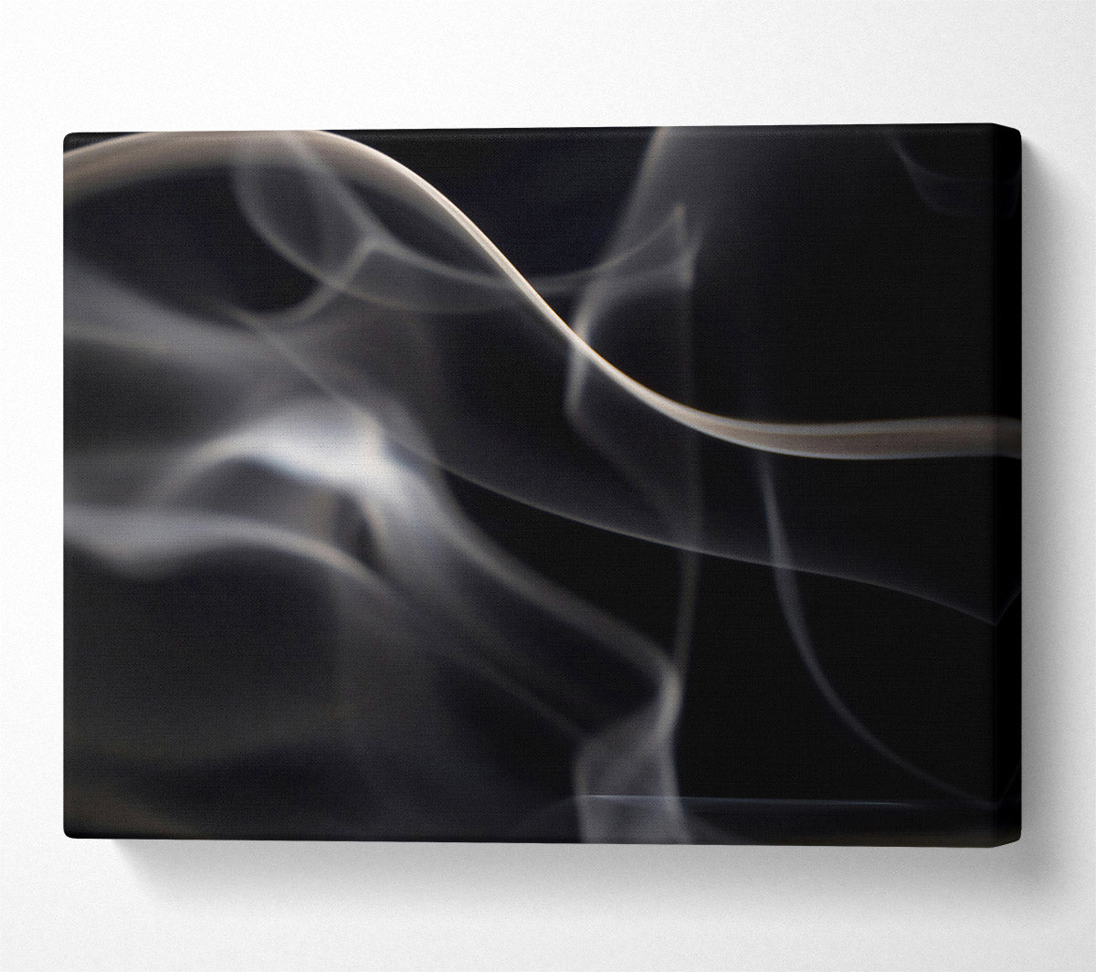 White Smoke Swirls Canvas Wall Art