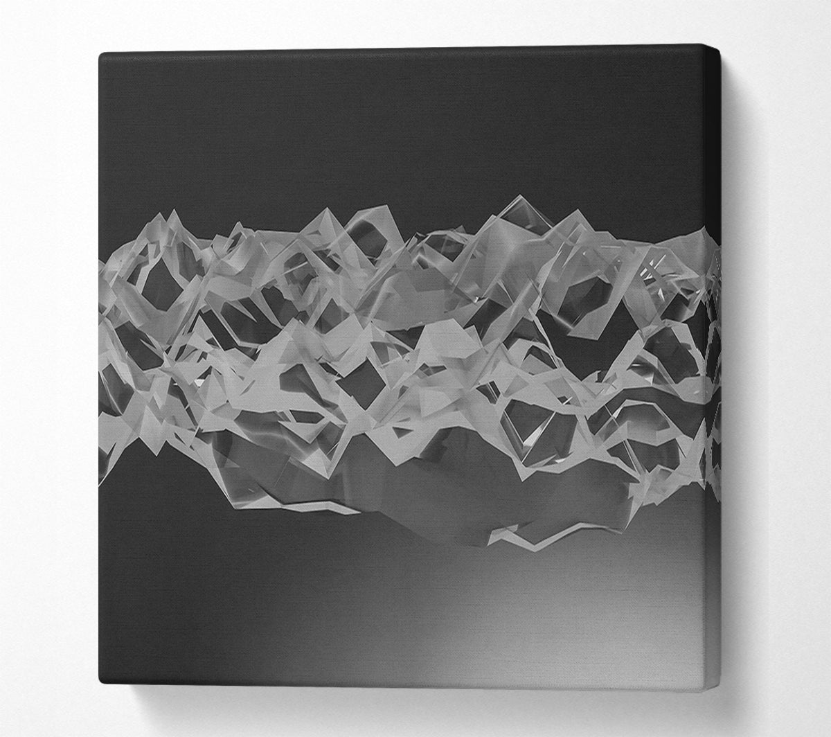 Silver Geometric Landscape Canvas Wall Art