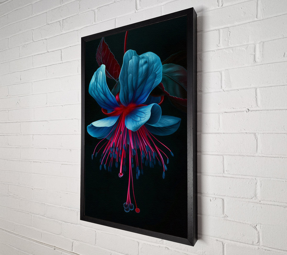 Teal Floral Bloom Canvas Wall Art