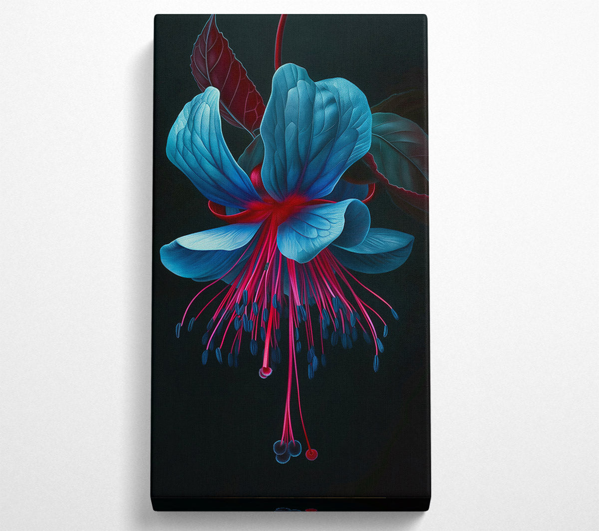 Teal Floral Bloom Canvas Wall Art