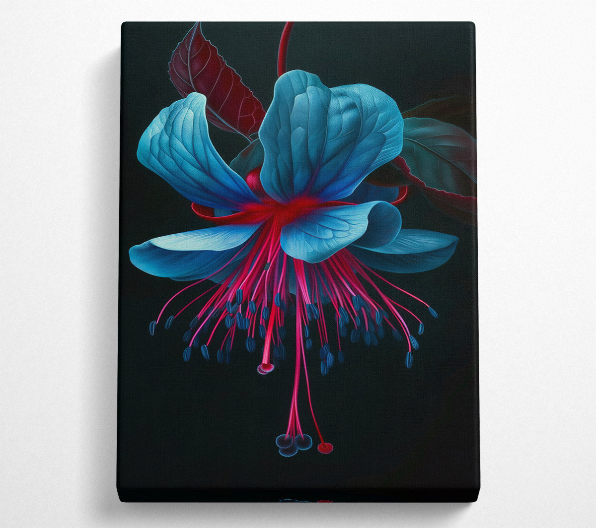 Teal Floral Bloom Canvas Wall Art