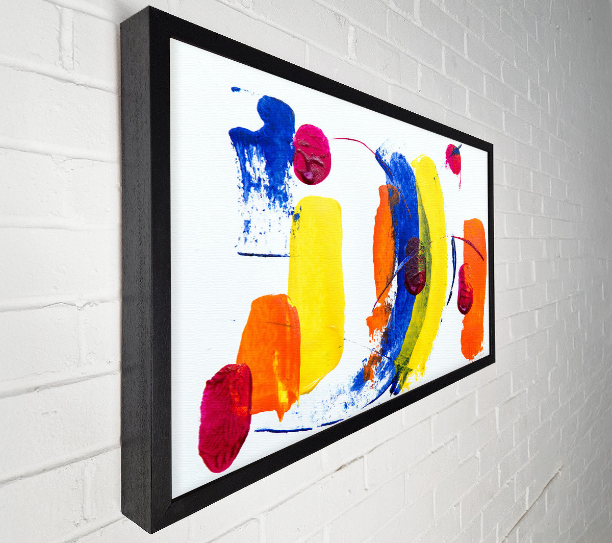 Yellow Swirls And Splatters Canvas Wall Art