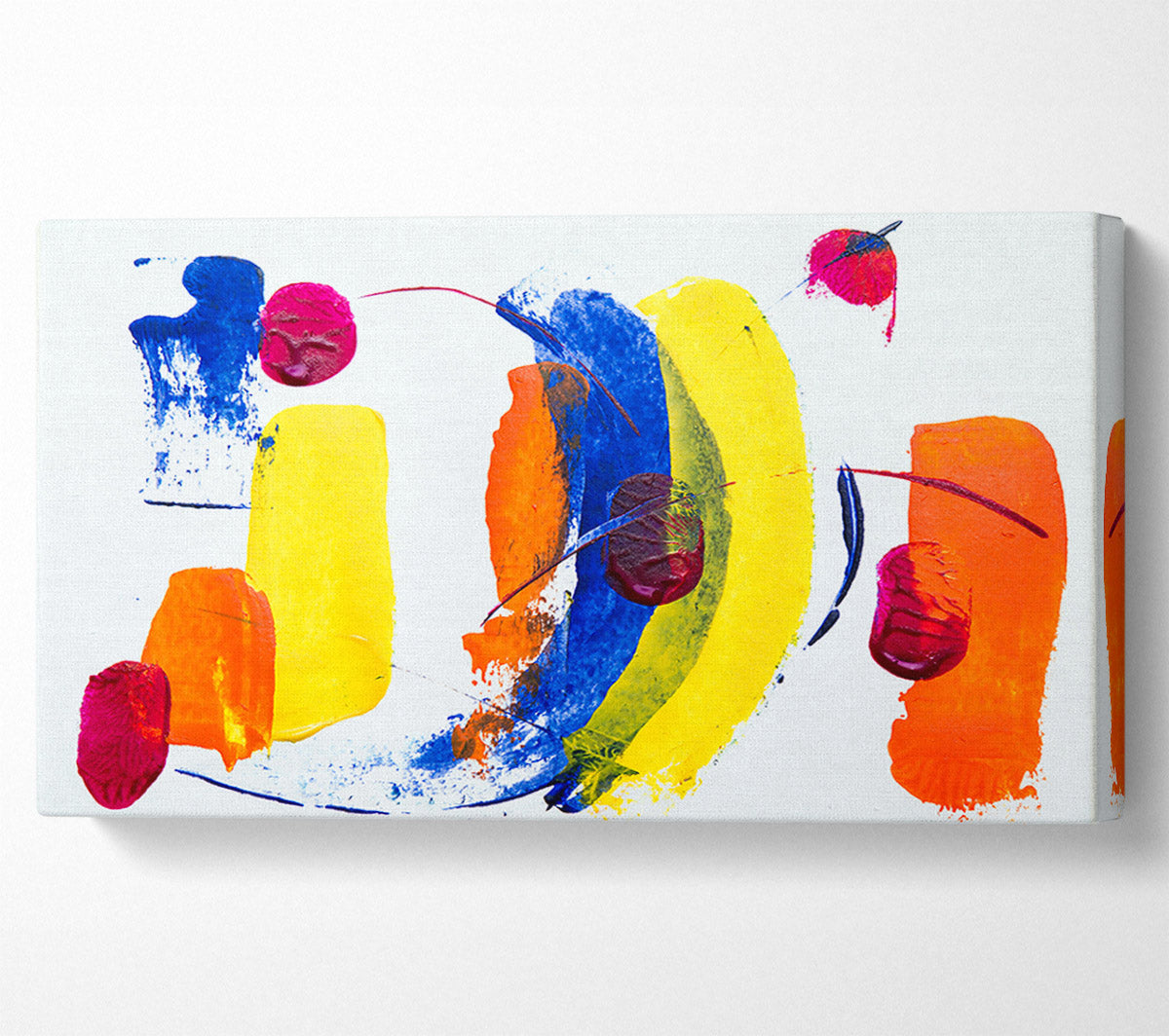 Yellow Swirls And Splatters Canvas Wall Art