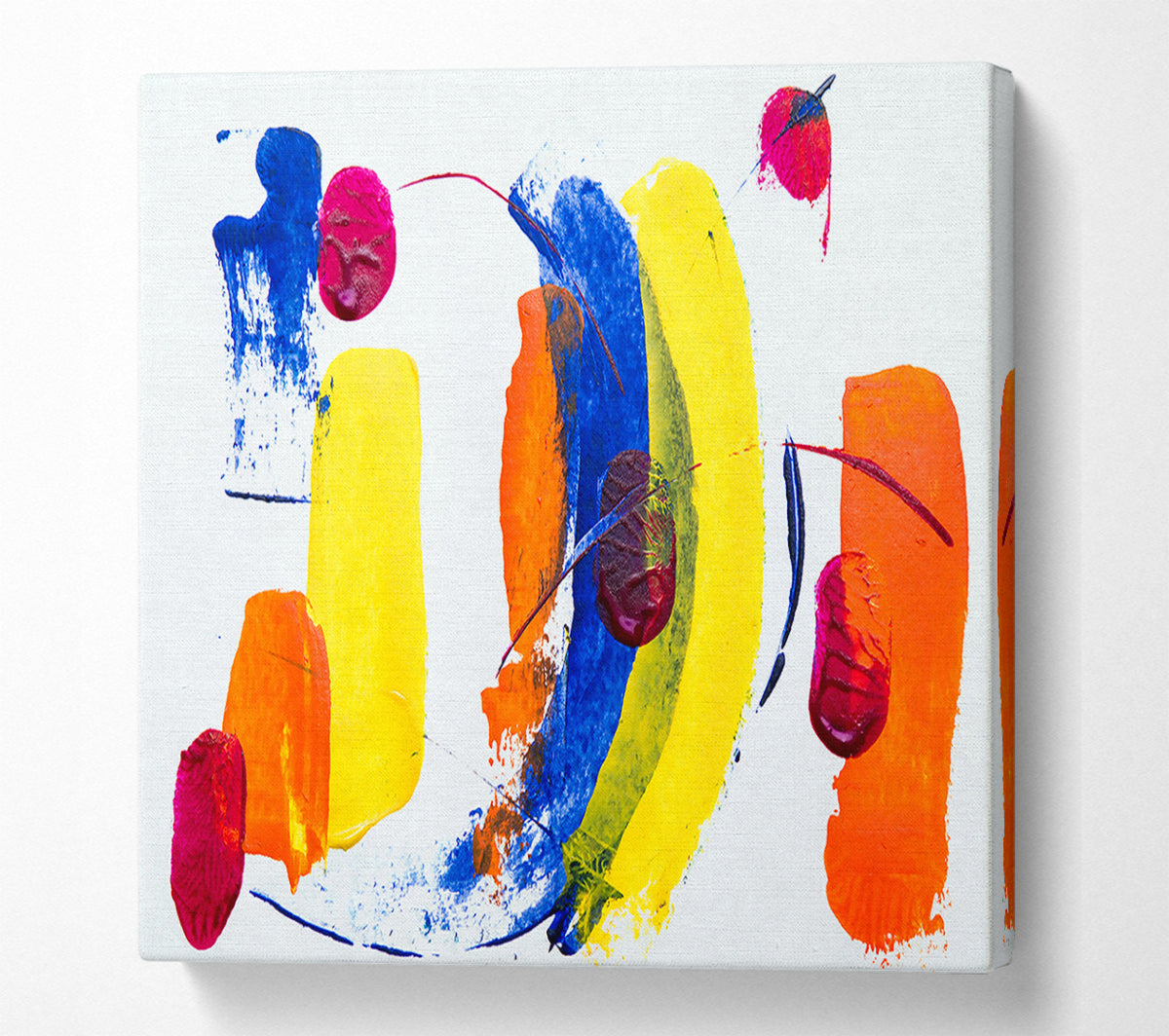 Yellow Swirls And Splatters Canvas Wall Art