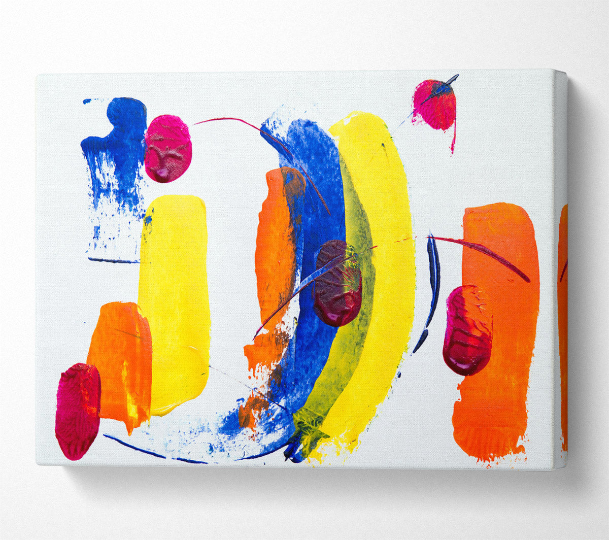 Yellow Swirls And Splatters Canvas Wall Art