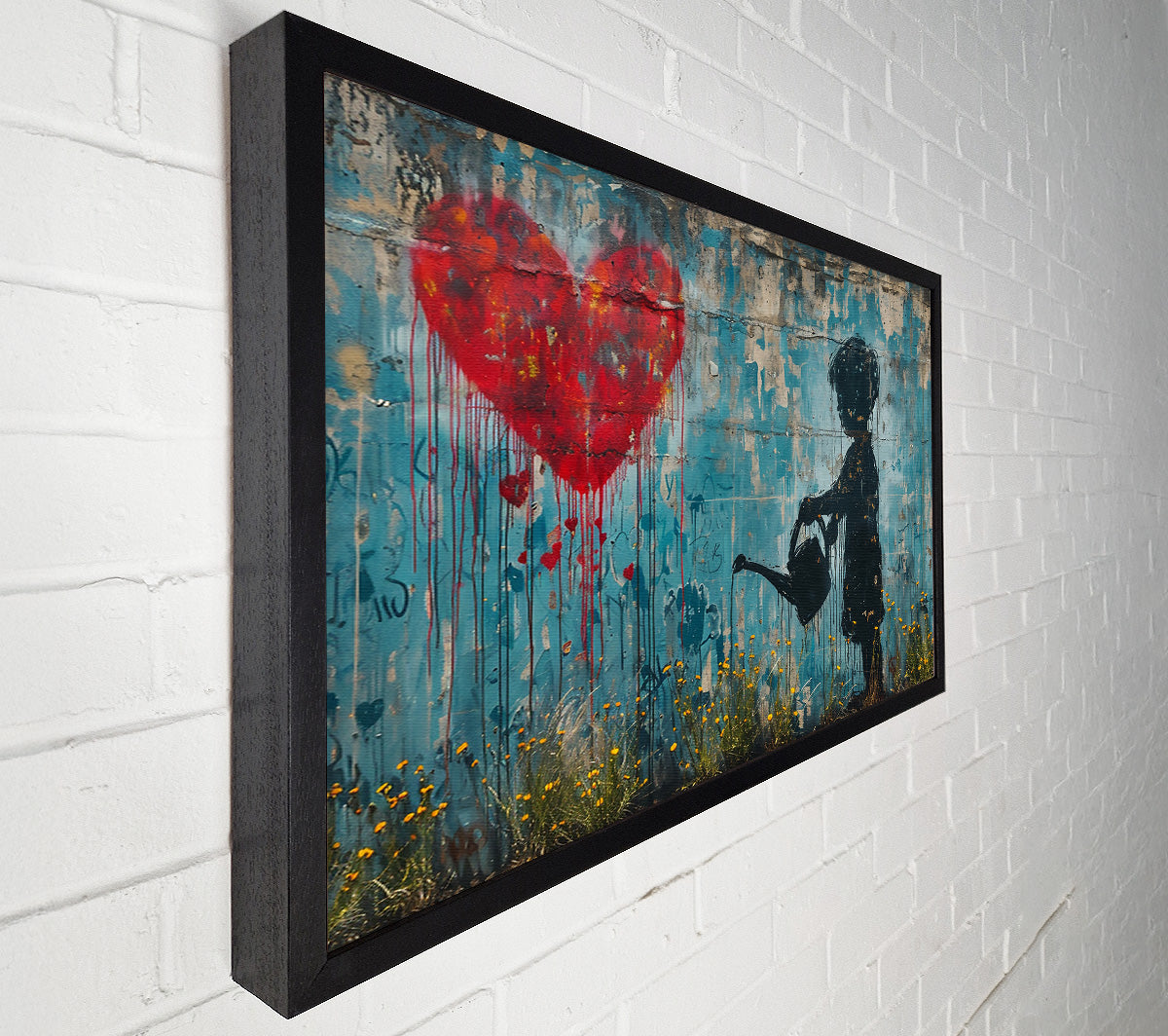 Red Heart Watering Can Canvas Print
