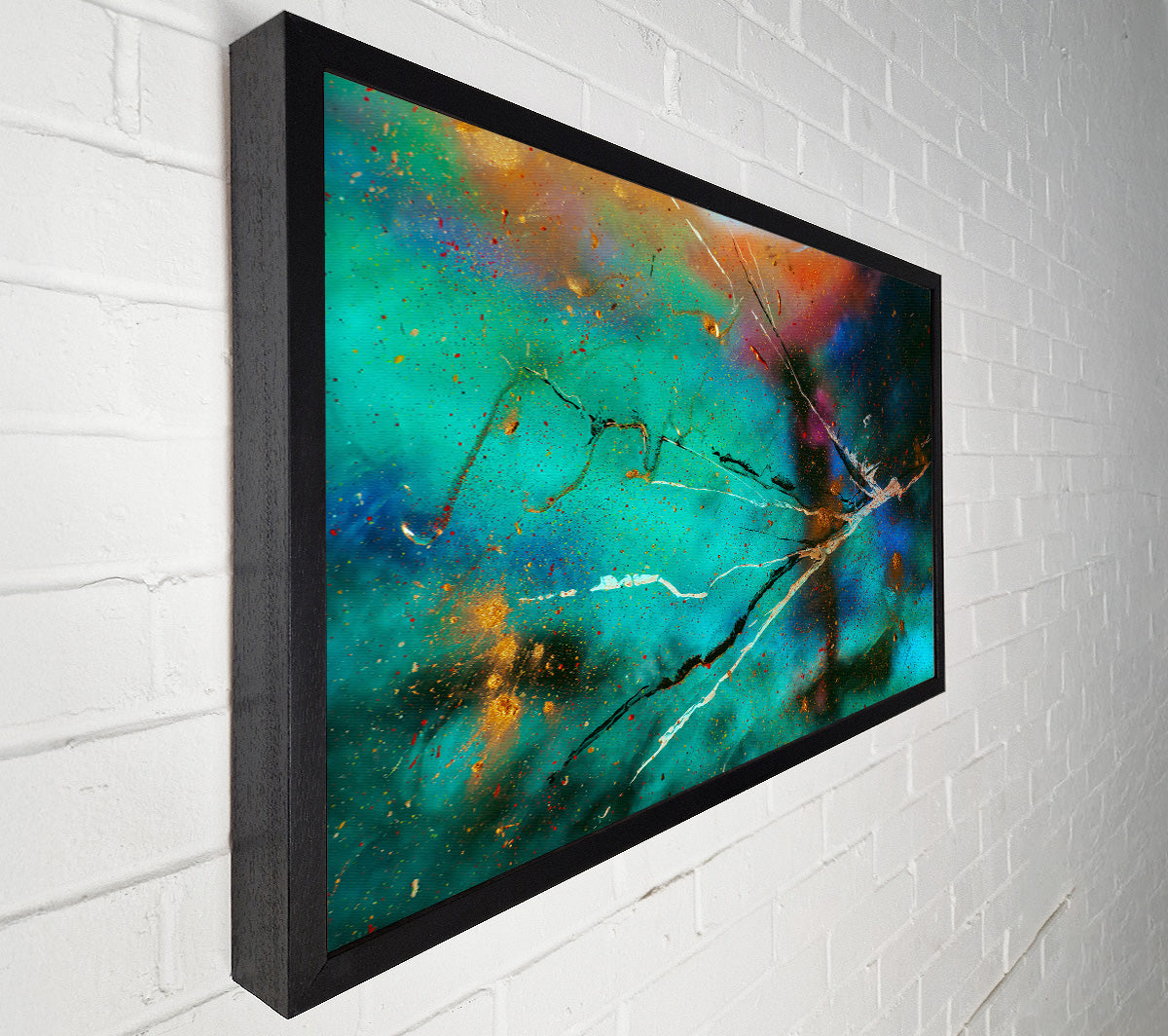 Teal Cosmic Dance Canvas Wall Art