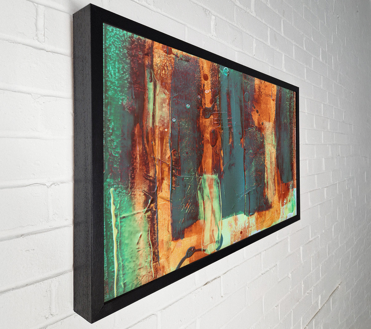 Teal Abstract Strokes Canvas Wall Art