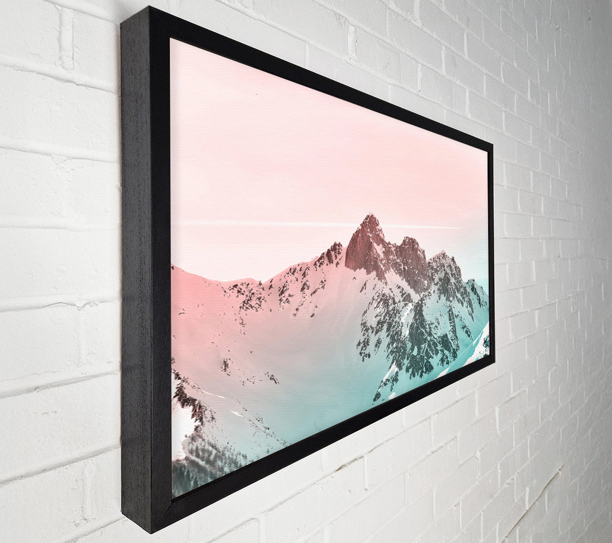 Pink Sky Mountains Canvas Wall Art