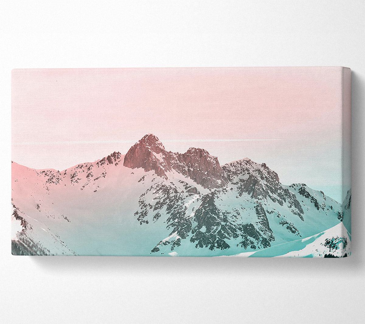Pink Sky Mountains Canvas Wall Art