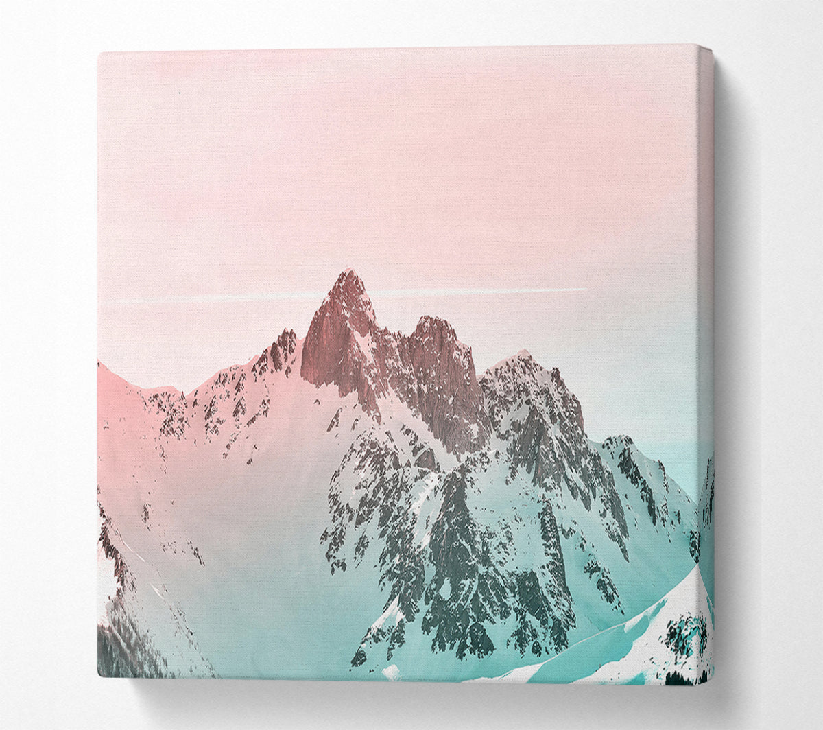 Pink Sky Mountains Canvas Wall Art
