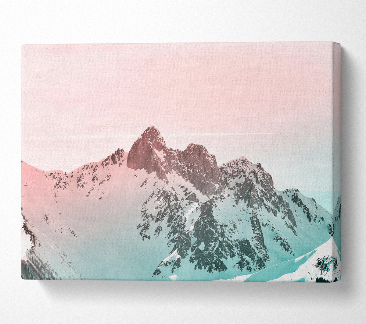 Pink Sky Mountains Canvas Wall Art
