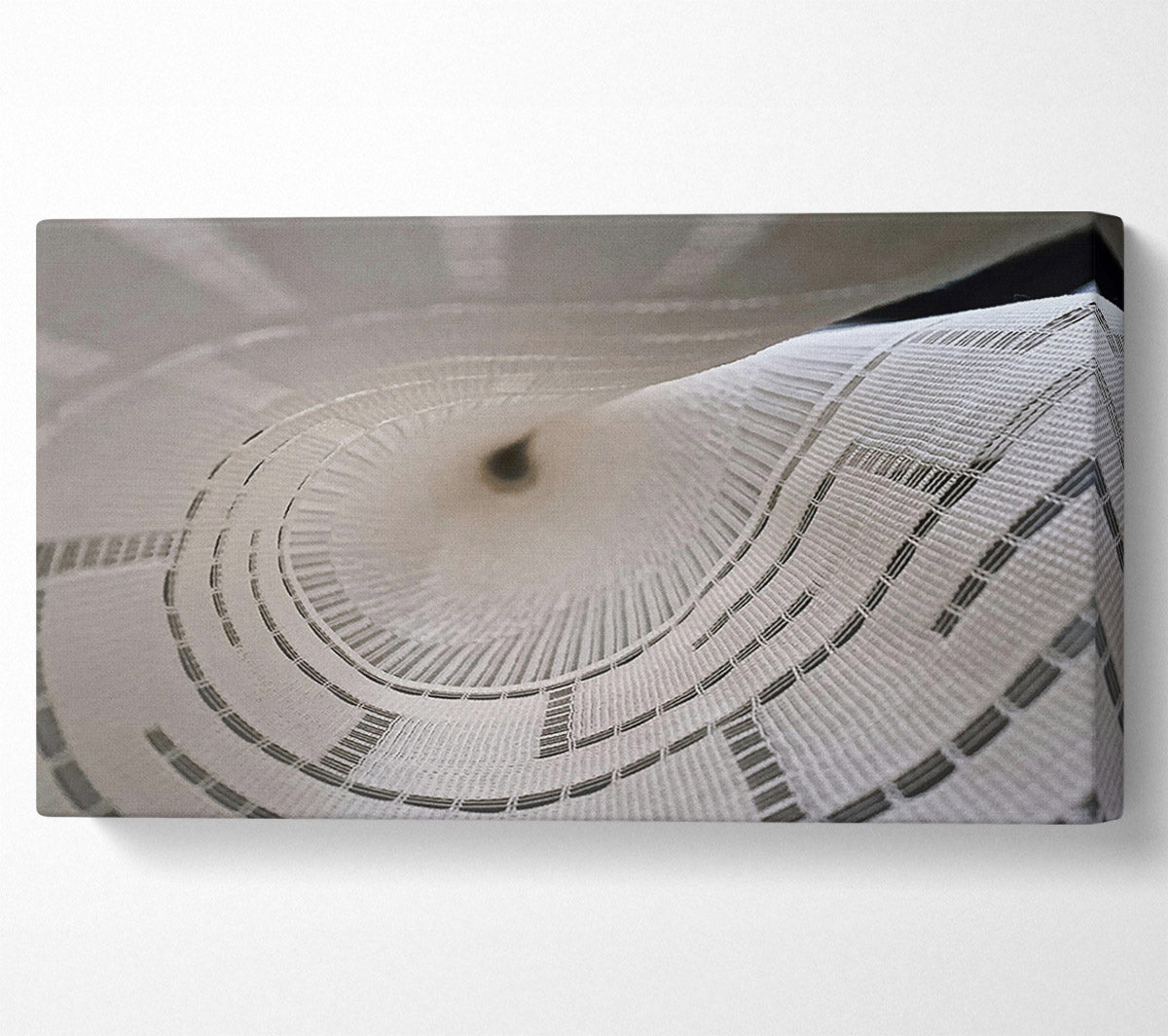 White Fabric Vortex Canvas Wall Art