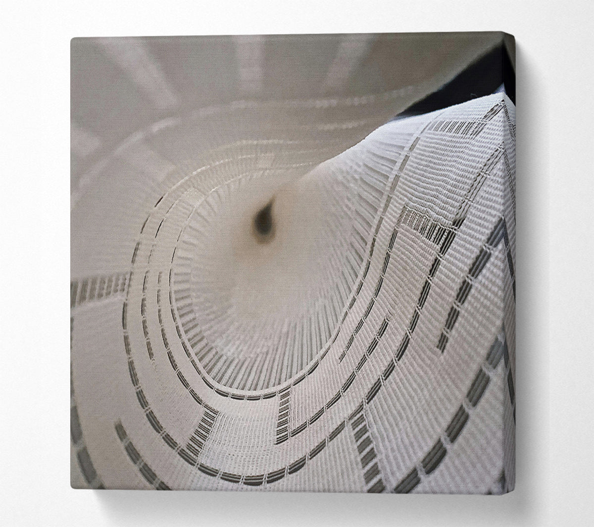 White Fabric Vortex Canvas Wall Art