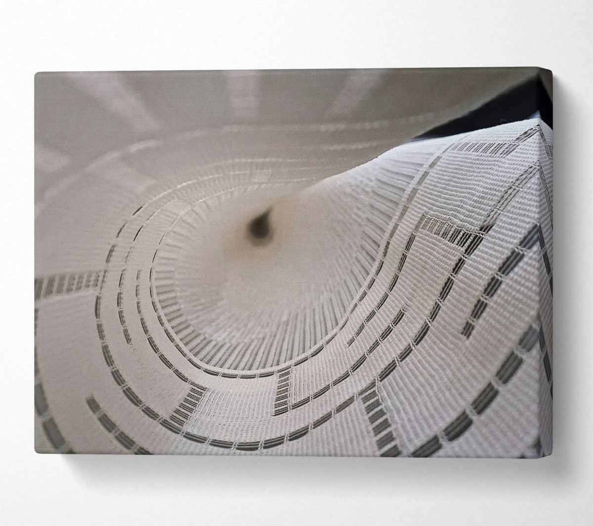 White Fabric Vortex Canvas Wall Art