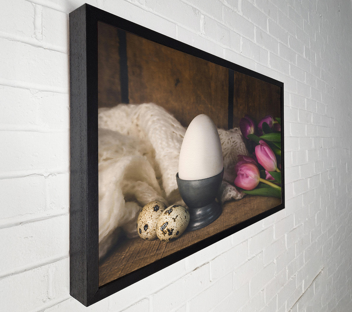 Pink Tulip Egg Cup Canvas Wall Art