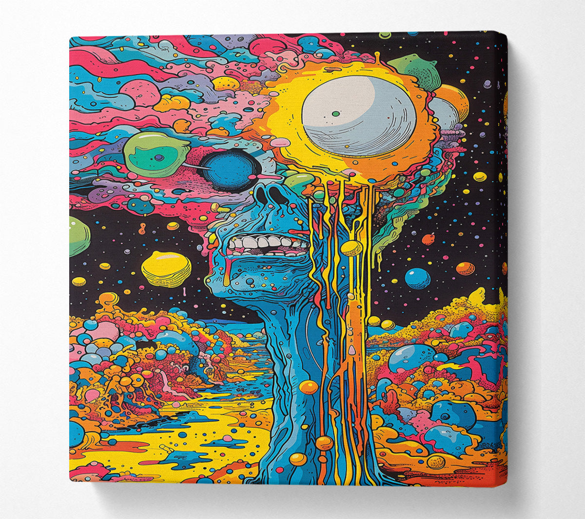 Yellow Dreamscape Drip Canvas Art